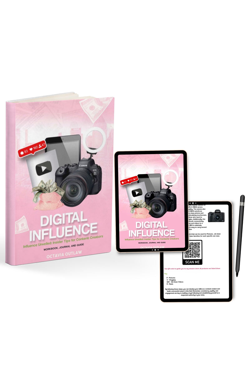 DIGITAL INFLUENCE Workbook , Journal and guide PAPERBACK Glamazontay