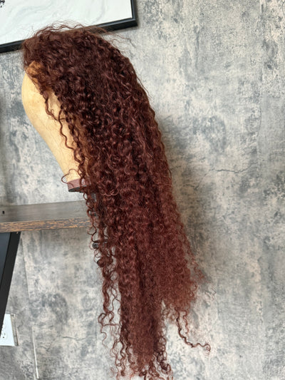 #8 copper brazillian curly lace front wig